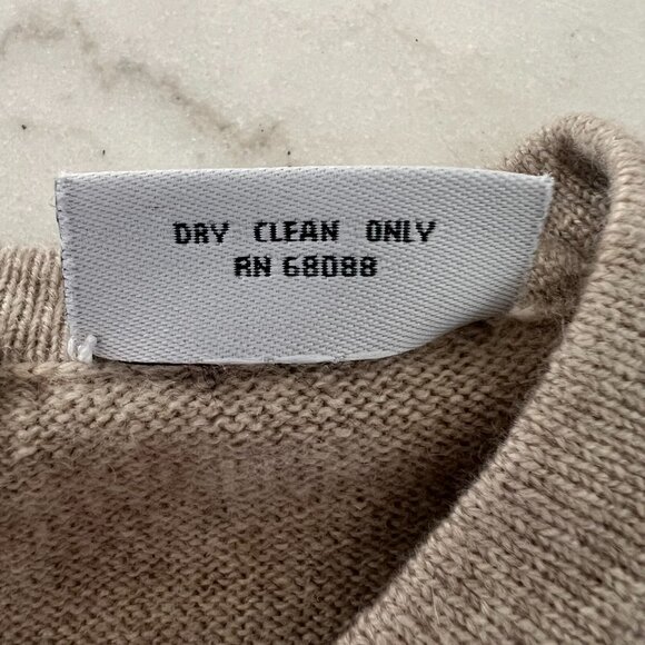 $395 VINTAGE Neiman Marcus XL Cashmere Sweater Taupe Soft Classic Preppy 2004 - Picture 7 of 7